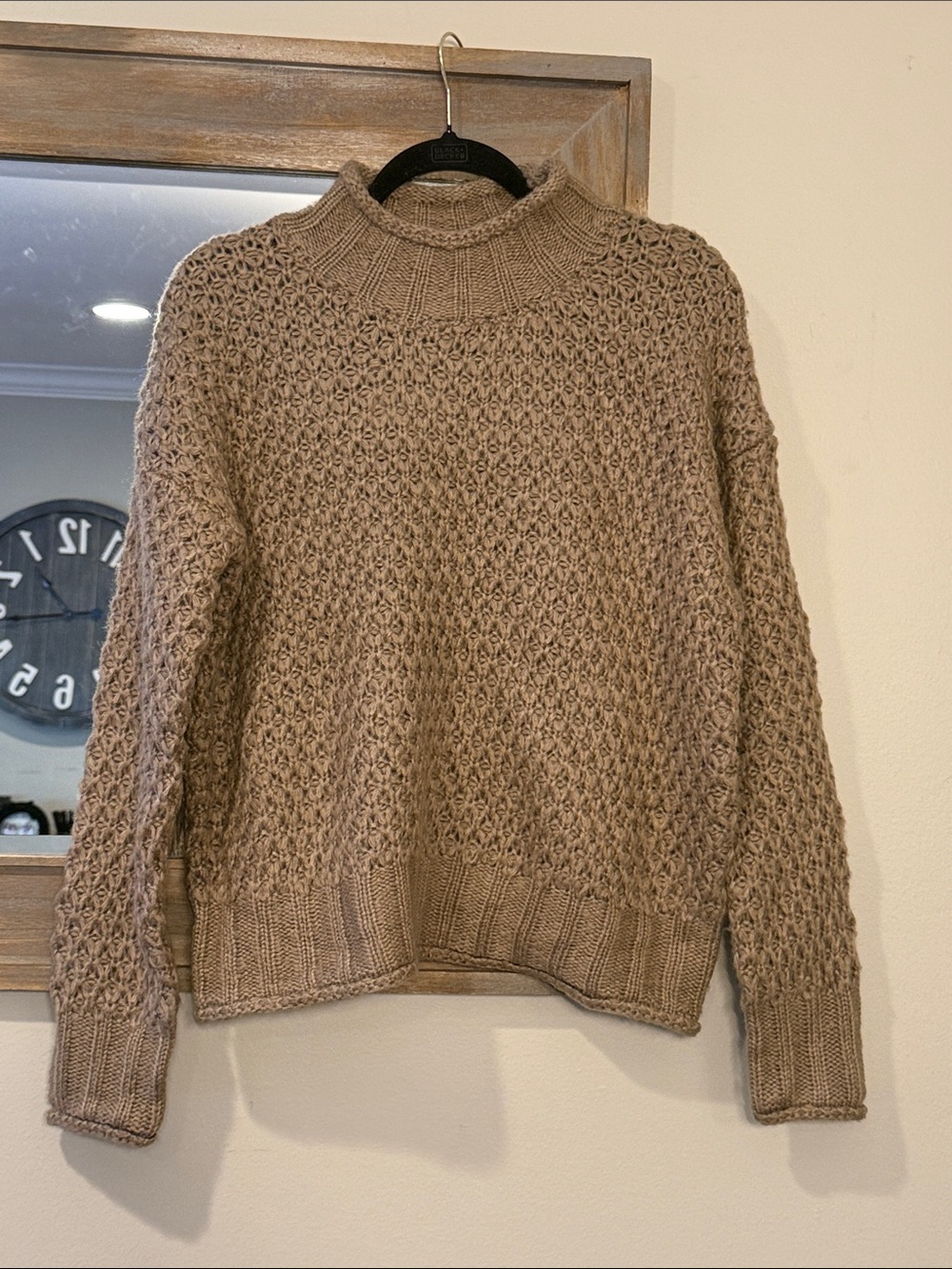 Hippie Rose Chunky Mock Neck Sweater - Taupe